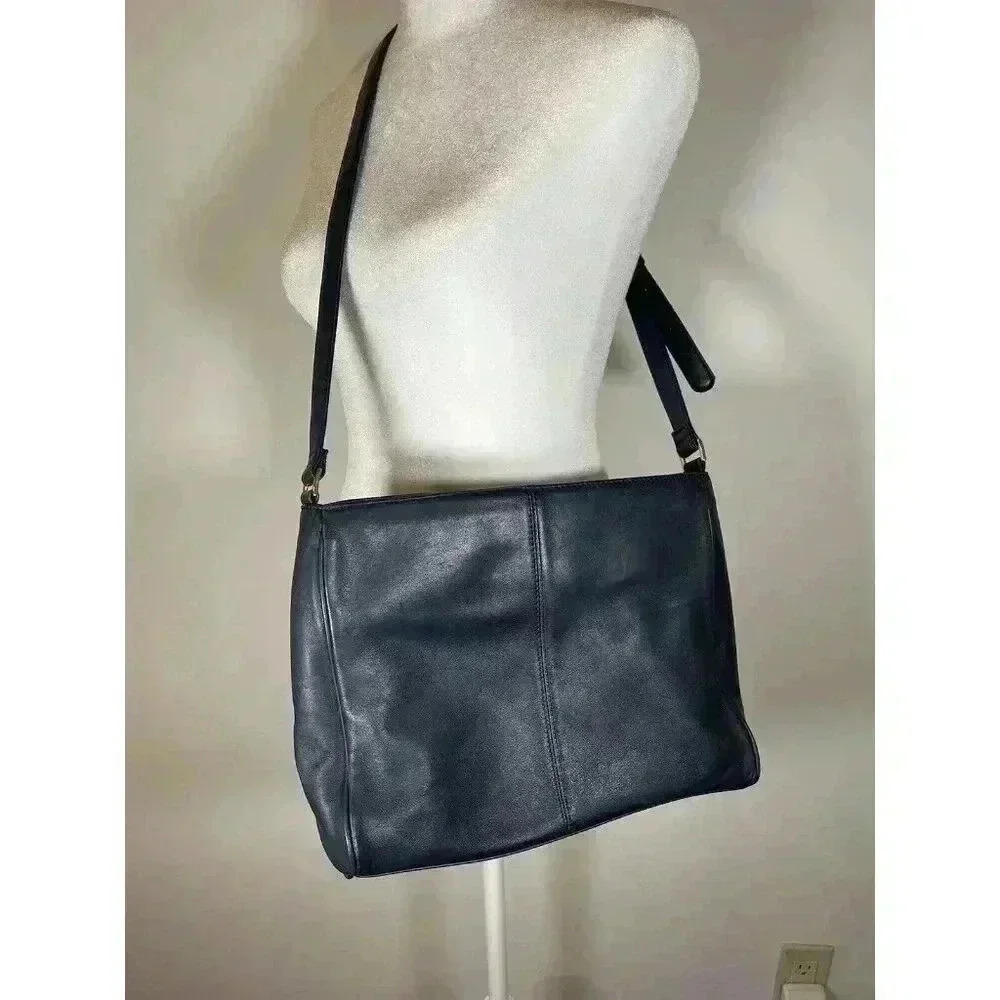 Giani Bernini Blue and Black Crossbody Bag with Gold Hardware - Picture 2 of 8